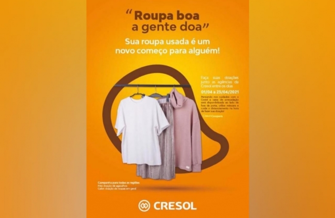 Cresol Cooperativa realiza campanha de agasalhos neste mês de abril