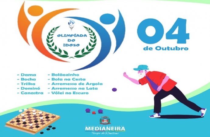 De 04 a 06 de outubro acontece a 1ª Olimpíada do Idoso de Medianeira