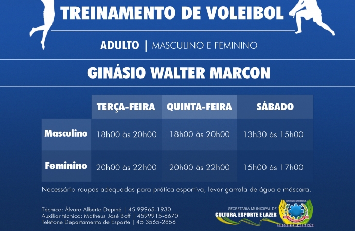 Departamento de Esportes de São Miguel do Iguaçu inicia treinamento de voleibol para adultos