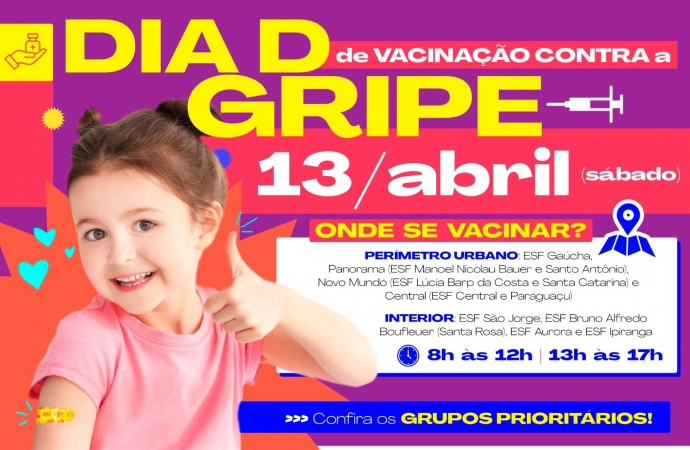 ‘Dia D’ de vacinação contra a gripe será dia 13 de abril, sábado