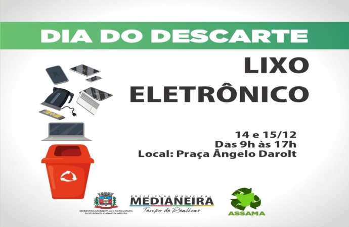 Dia de Descarte de Eletrônicos acontece na próxima semana em Medianeira