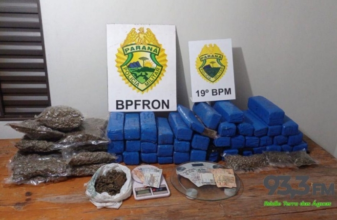 Droga adquirida em Santa Helena é apreendida em Entre Rios do Oeste; homens são presos