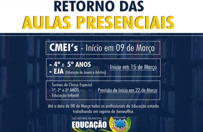 SMI: Educação adia início das aulas presenciais na rede municipal de ensino