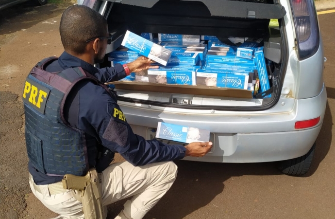 Em Céu Azul, PRF apreende 2 mil maços de cigarros contrabandeados do Paraguai
