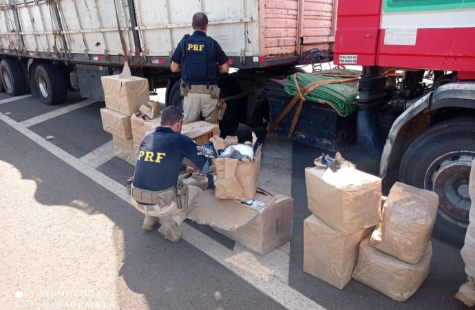 Em Santa Terezinha de Itaipu, PRF apreende 105 kg de entorpecente