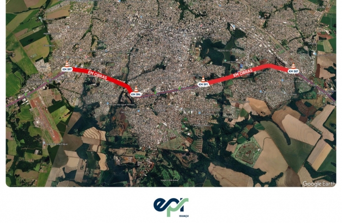 EPR Iguaçu retoma frente de obras noturnas de recuperação do pavimento no perímetro urbano de Cascavel