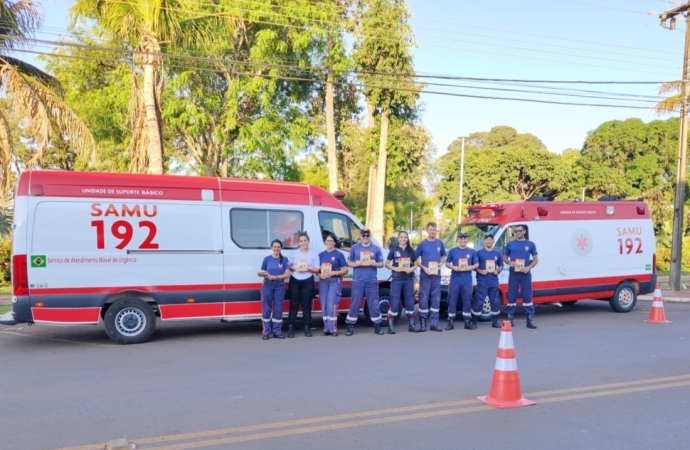 Equipe do SAMU faz panfletagem de orientações em Itaipulândia