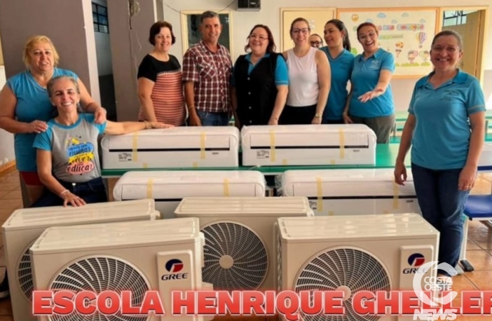 Escola Henrique Ghellere recebe repasse de R$65.000,00 e investe em Ar Condicionado e Material para a Cozinha da Escola