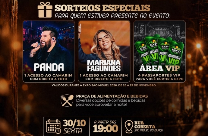 Escolha da Rainha da Expo São Miguel 2026 acontece nesta sexta-feira (30)