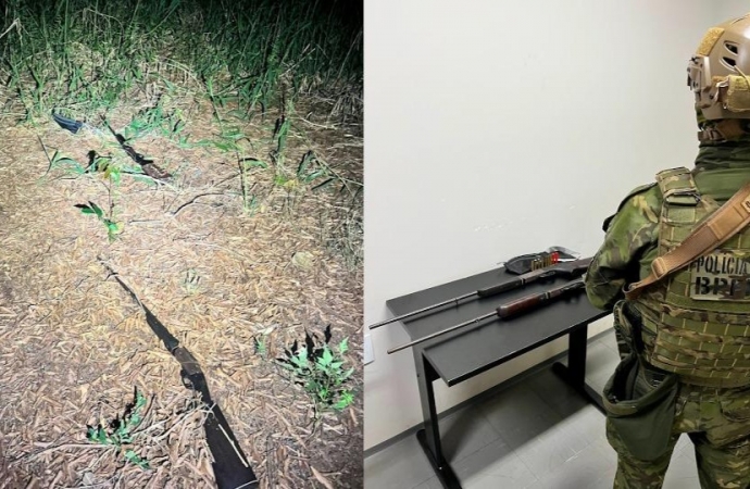 Espingardas são apreendidas em porto clandestino em Santa Helena