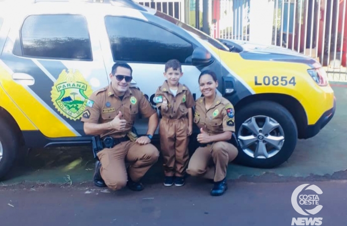 Fã mirim da PM é homenageado por policiais militares em Missal