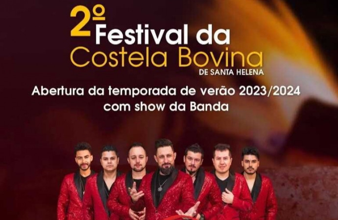 Festa da Costela e abertura da temporada de verão tem show baile com Corpo e Alma em Santa Helena