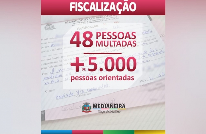 Fiscalização já multou 48 pessoas em Medianeira por descumprimento de medidas sanitárias