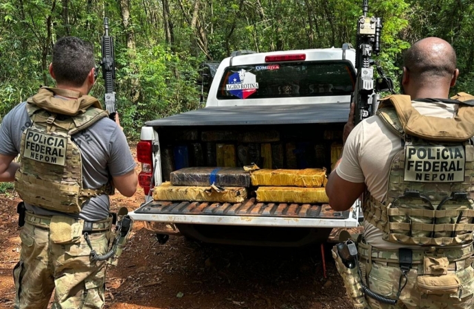Forças policiais apreendem em Santa Helena veículo e uma tonelada de droga