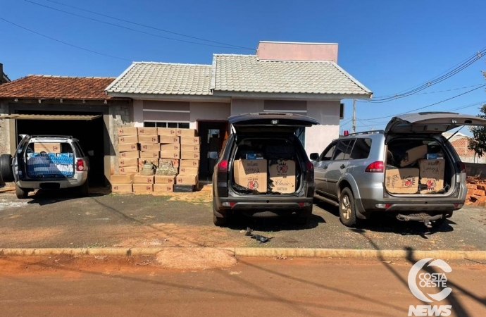 Forças policiais localizam depósito em Itaipulândia e apreendem veículos e cigarros contrabandeados