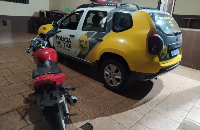 Fuga em alta velocidade resulta na apreensão de moto em São Miguel do Iguaçu