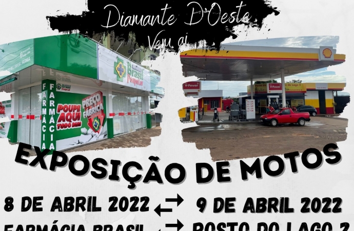 Gordo +1 estará em Diamante D’Oeste nesta sexta e sábado com exposição de motocicletas