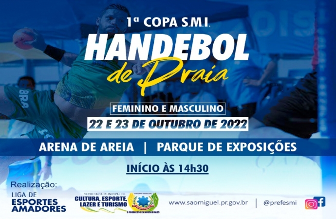 Governo de São Miguel do Iguaçu e Liga de Esportes vão realizar a 1ª Copa SMI de Handebol de Praia no fim de semana