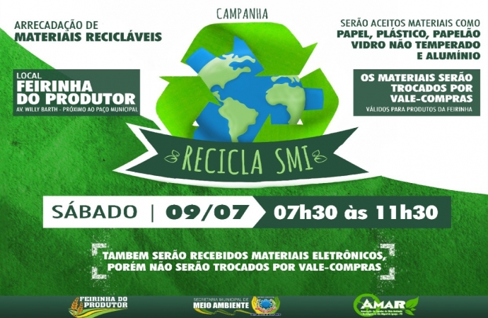 Governo de São Miguel do Iguaçu realiza etapa mensal da campanha Recicla SMI neste sábado (09)