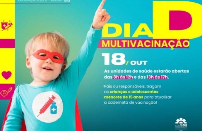 Governo Municipal de São Miguel do Iguaçu vai realizar Dia D de multivacinação para crianças e adolescentes