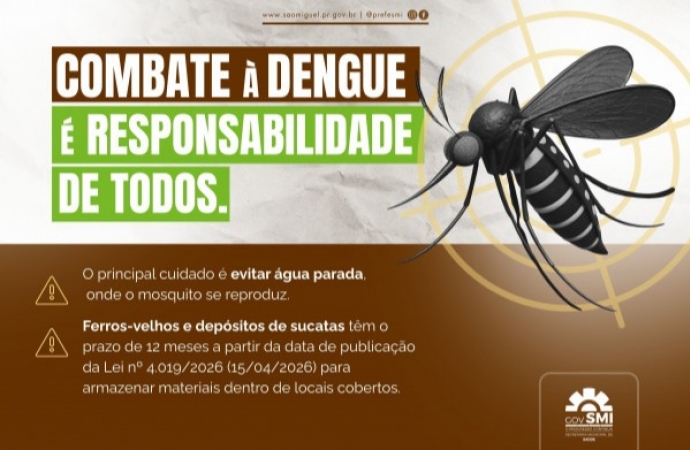 Governo Municipal de SMI reforça regras para prevenção da dengue e orienta comerciantes e população