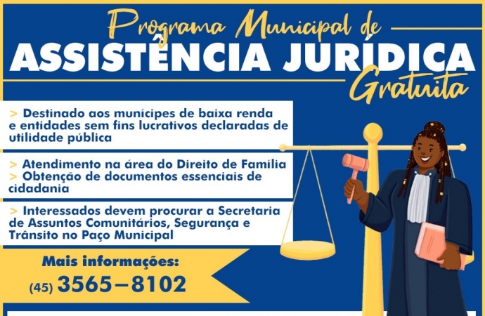 Governo Municipal retoma o Programa de Assistência Jurídica Gratuita