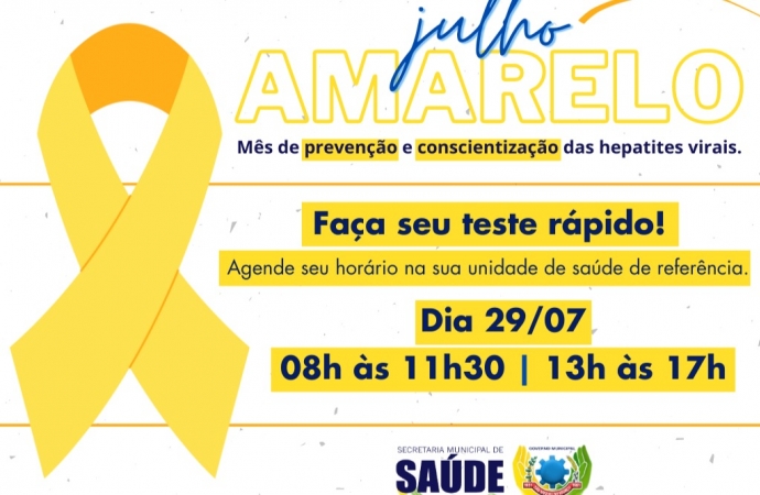 Governo Municipal vai realizar o ‘Dia D’ de prevenção às hepatites virais