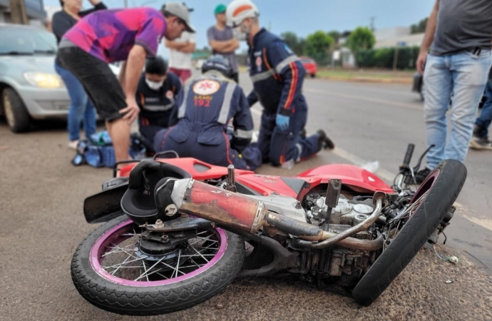 Grave acidente é registrado em Santa Helena e deixa motociclista ferido