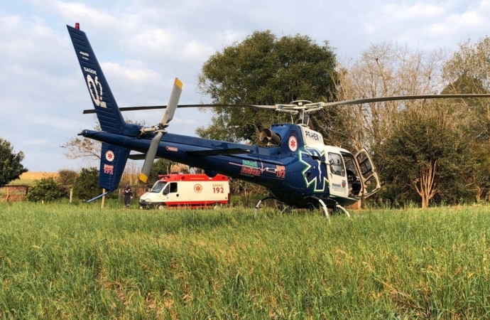 Gravemente ferido após ser agredido em Guaíra, rapaz é transferido de helicóptero