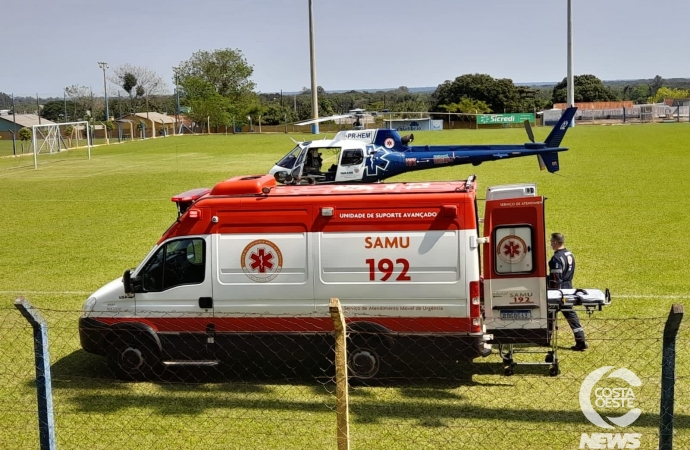 Helicóptero transfere paciente de Santa Helena para Cascavel