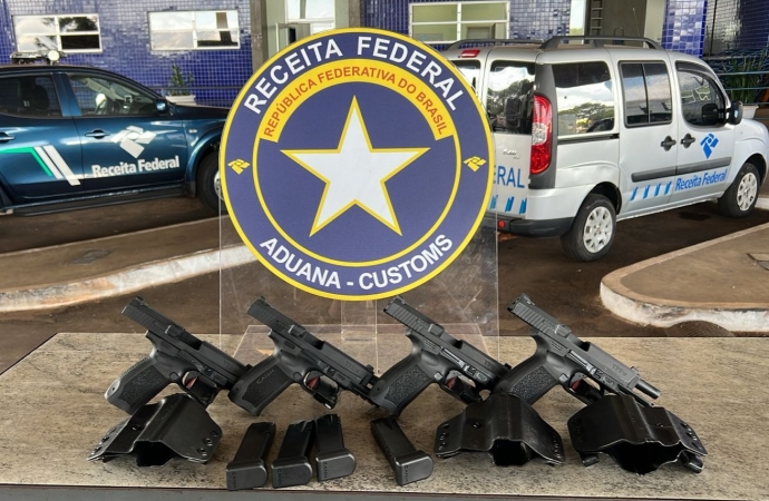 Homem é preso na Aduana da Ponte Internacional da Amizade com quatro pistolas 9 mm