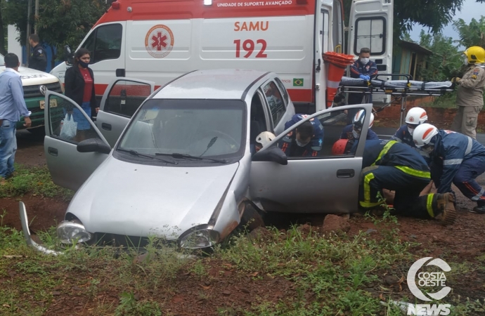 Homem fica ferido em acidente na PR 317, em São Clemente, em Santa Helena