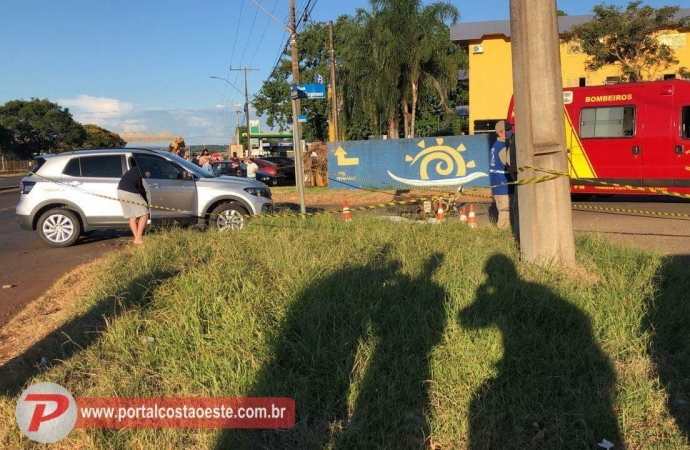 Homem morre em acidente envolvendo carro e moto em Santa Terezinha de Itaipu