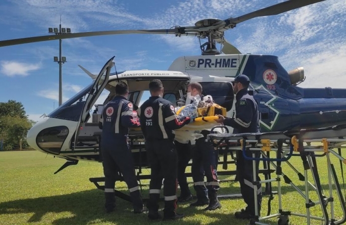 Homem que sofreu queda de altura em Santa Helena é entubado e levado ao HU de Cascavel