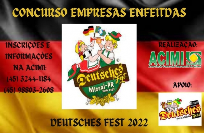 Inscrições abertas para Concurso da Empresa Mais Enfeitada para a Deutsches Fest em Missal