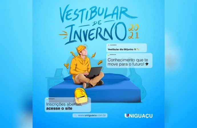 Inscrições para o Vestibular de Inverno da UNIGUAÇU já estão abertas