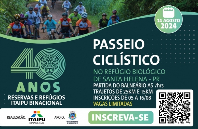 Itaipu convida para Passeio Ciclístico no Refúgio Biológico Santa Helena