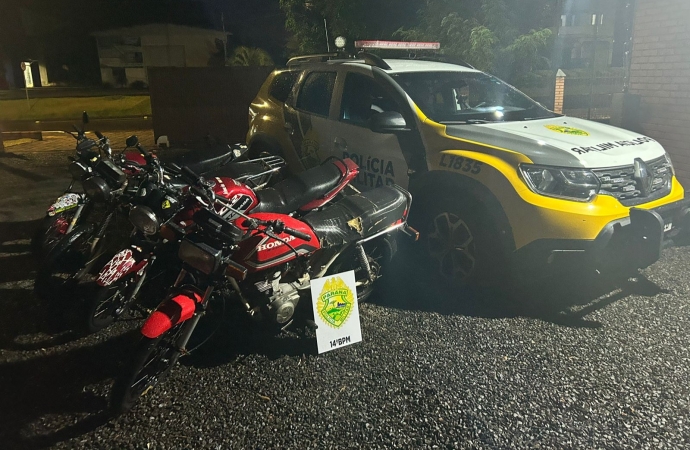 Itaipulândia: Polícia Militar apreende motocicletas e autua condutores por falta de CNH e irregularidades