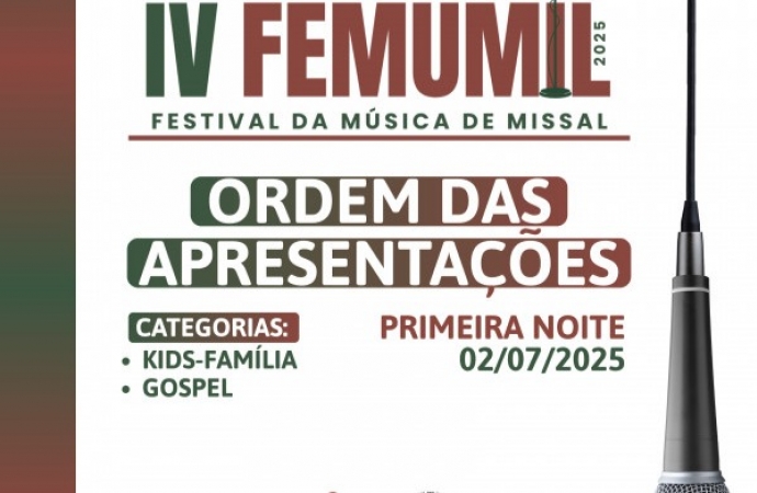 IV Femumil começa nesta quarta-feira com as categorias Kids-família e Gospel