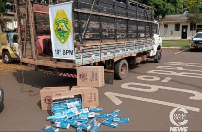 Jovem é preso com cigarros contrabandeados entre São José das Palmeiras e Ouro Verde