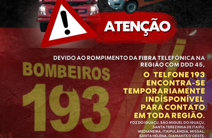 Linha 193 do Corpo de Bombeiros passa por instabilidade