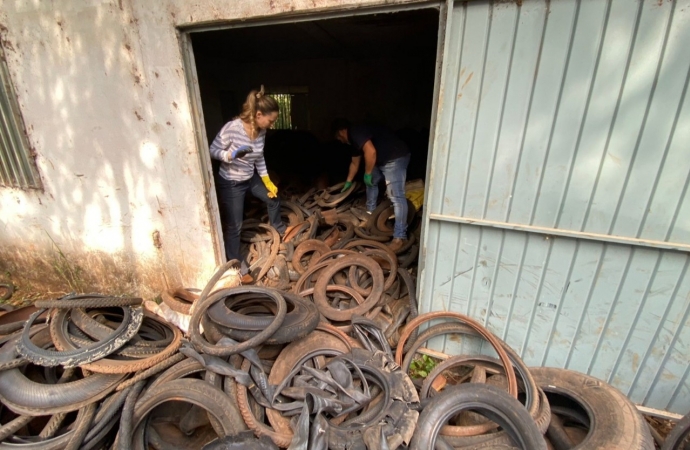 Mais de 5 toneladas de pneus inservíveis em Missal tiveram destinação para reciclagem