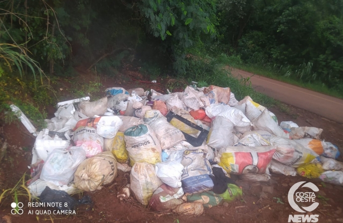 Material reciclável e lixo orgânico são descartados de forma irregular em Santa Helena