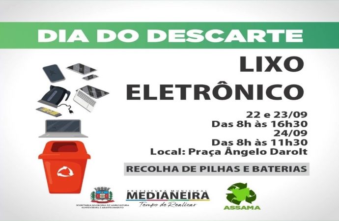 Medianeira inicia nesta quinta-feira (22) a Campanha de Descarte de Eletrônicos