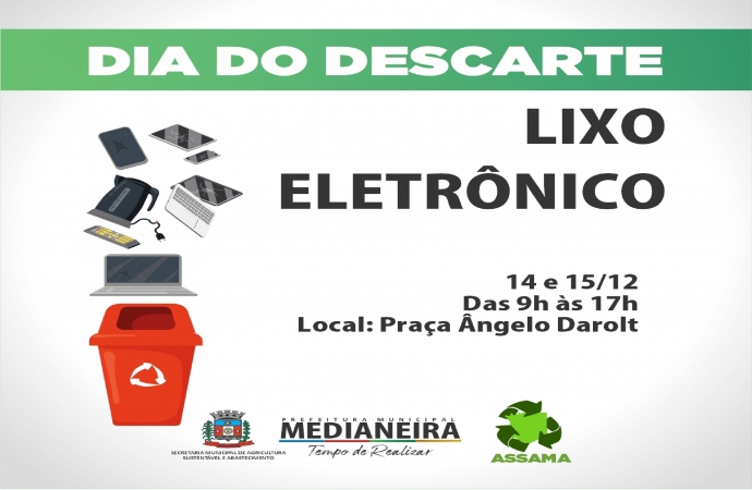 Medianeira terá Dia de Descarte de Eletrônicos em dezembro