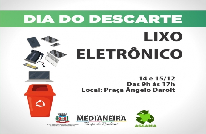 Medianeira terá Dia de Descarte de Eletrônicos em dezembro