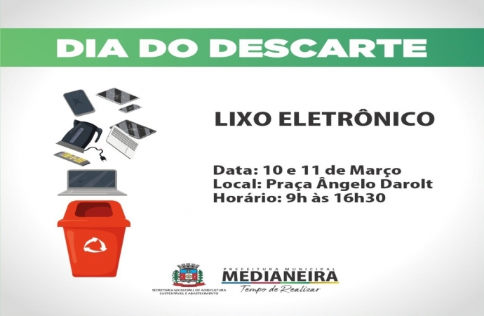 Medianeira terá Dia de Descarte de Eletrônicos