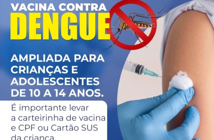 Medianeira: Vacina contra Dengue foi ampliada para crianças de 10 a 14 anos