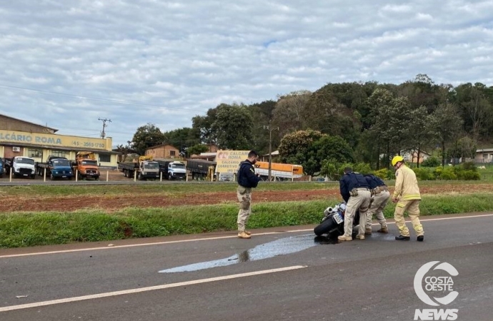 Motociclista é socorrido em estado grave após acidente em São Miguel do Iguaçu