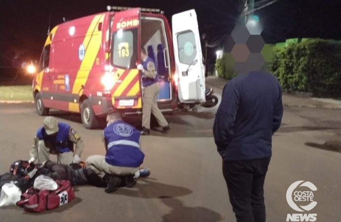 Motociclista fica ferido após acidente na Rua Iguaçu, em Medianeira